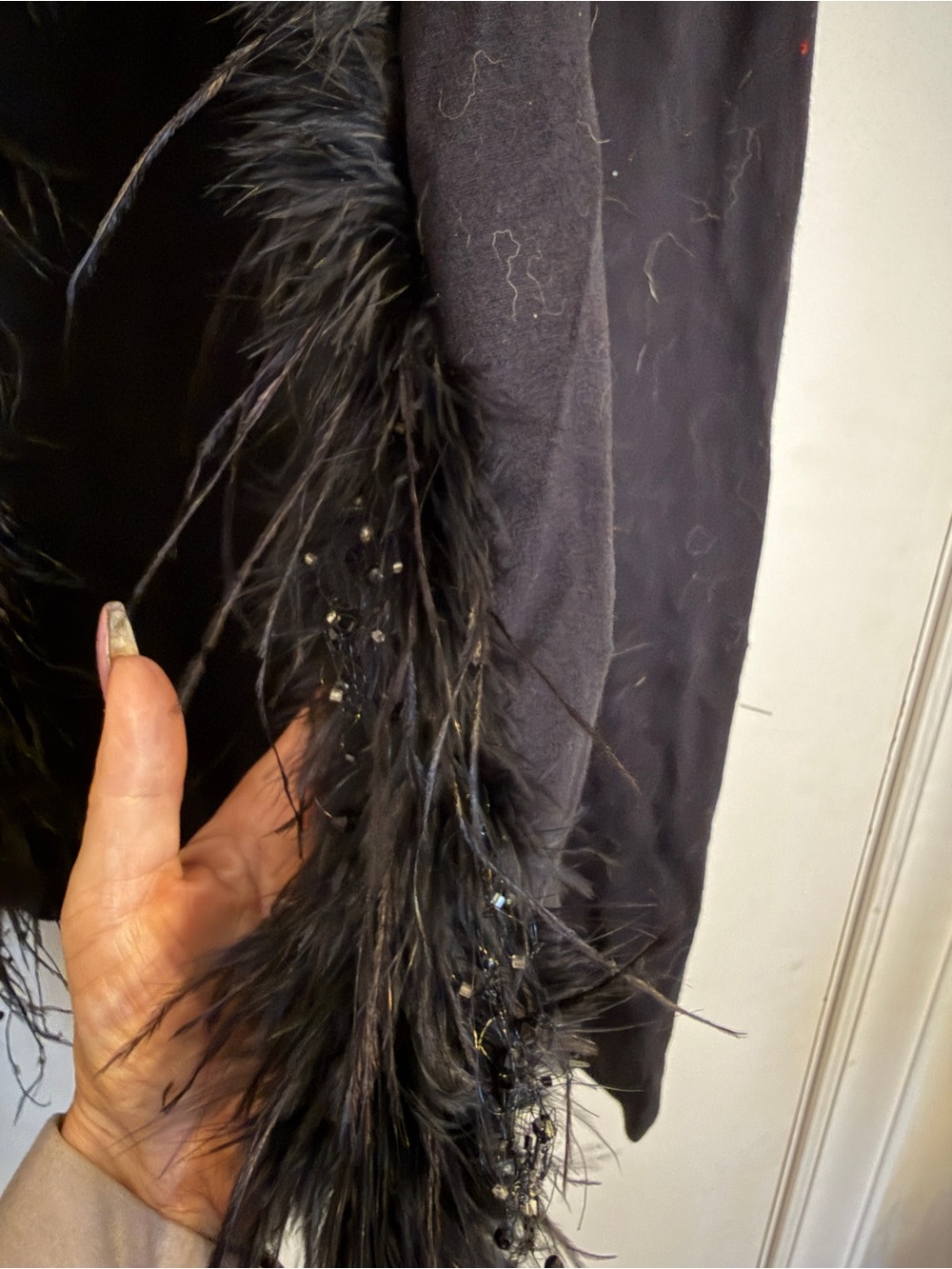 Alberto Malaki Vintage GENUINE Ostrich Feather Cardigan Size Large - Picture 5 of 8
